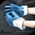 SRSAFETY open back blue nitrile coated jersey working glove